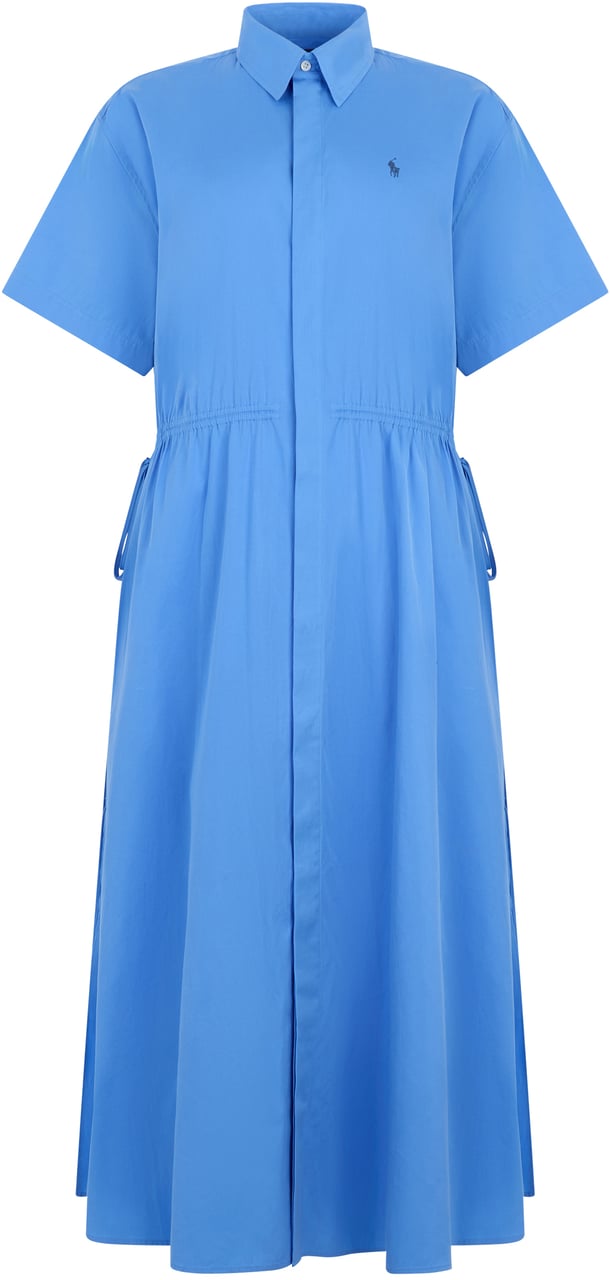 Ralph Lauren Midi dress with drawstring Lichtblauw
