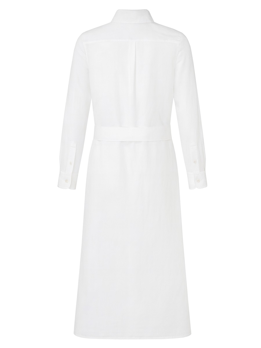Ralph Lauren Neutrals Long Self-Tie Belt Day Dress Wit
