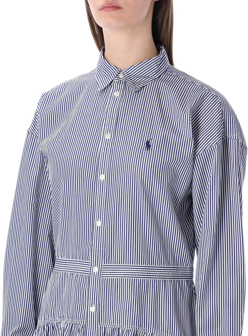 Ralph Lauren Polo Ralph Lauren striped cotton shirt dress Blauw