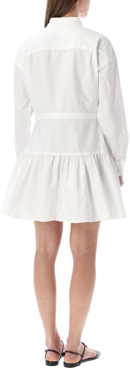 Ralph Lauren Long Sleeve Short Dress Bianco Wit