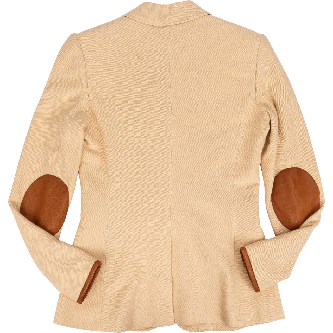 Ralph Lauren Cotton and Leather Equestrian Patches Blazer Jacket (IT 34 / DE 30-32) Beige