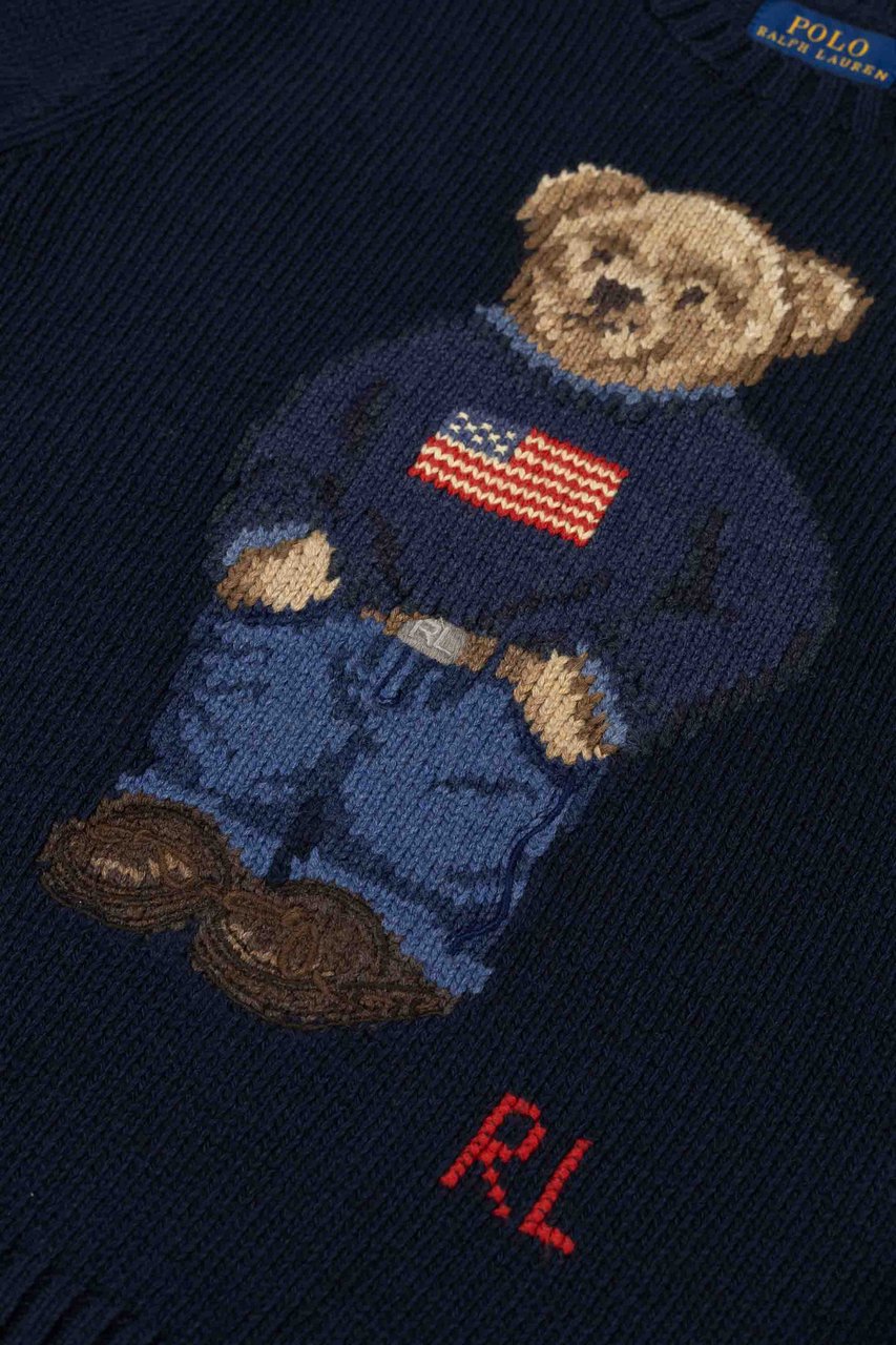 Ralph Lauren Bear Cn Swtr-tops-sweater Blauw