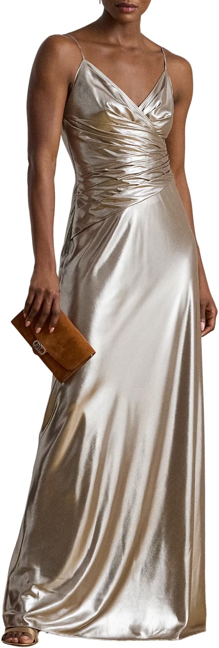 Ralph Lauren Dresses Taupe Brownsilver Foil Taupe