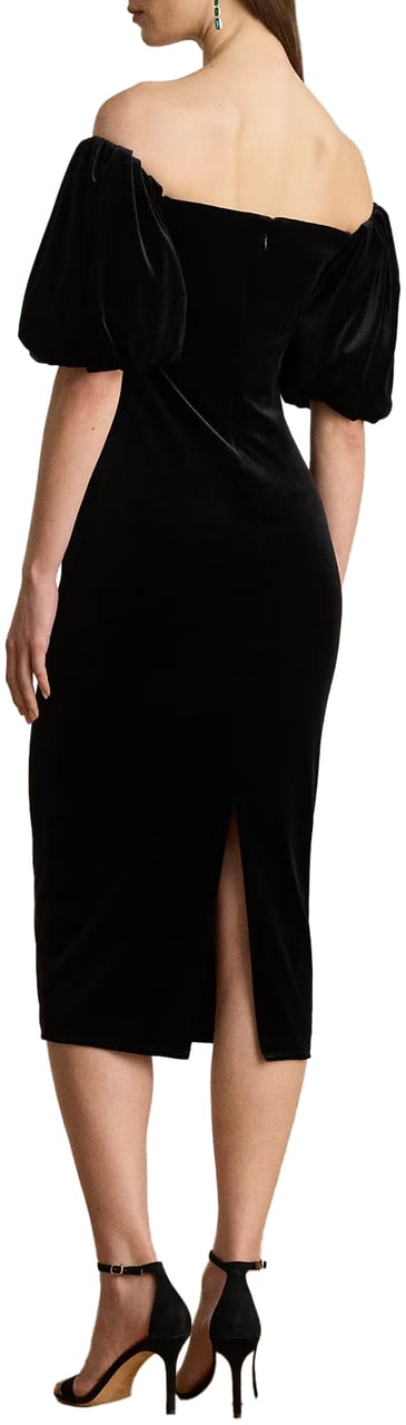 Ralph Lauren Dresses Black Velvet Zwart