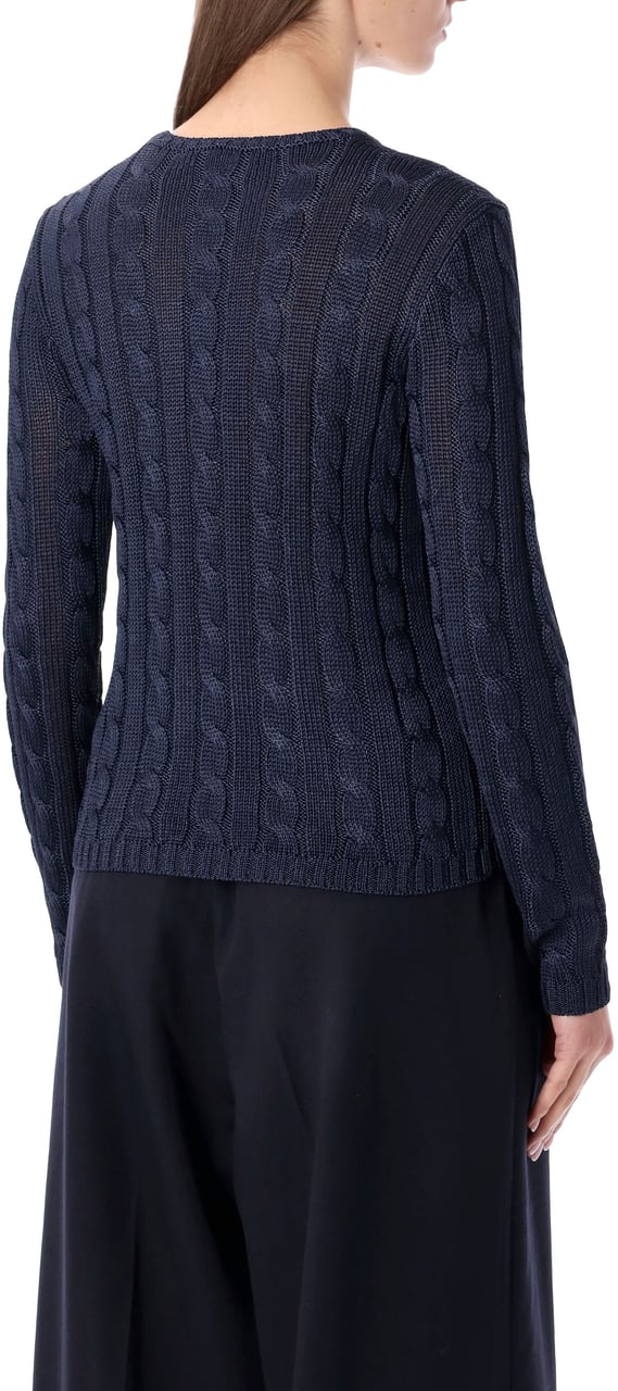 Ralph Lauren Cable Knit Wool Silk Icon Navy Navy