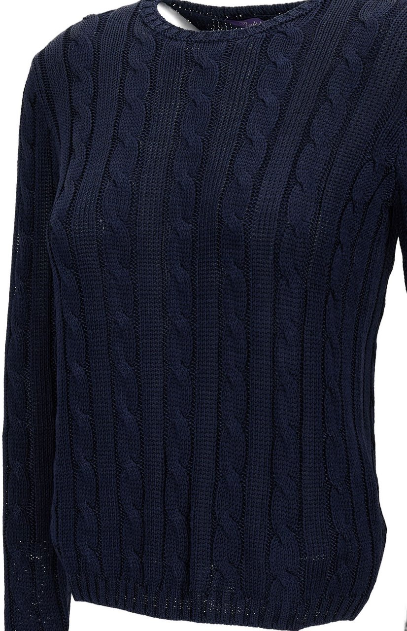 Ralph Lauren Cable Knit Crewneck Pullover Sweater Blauw