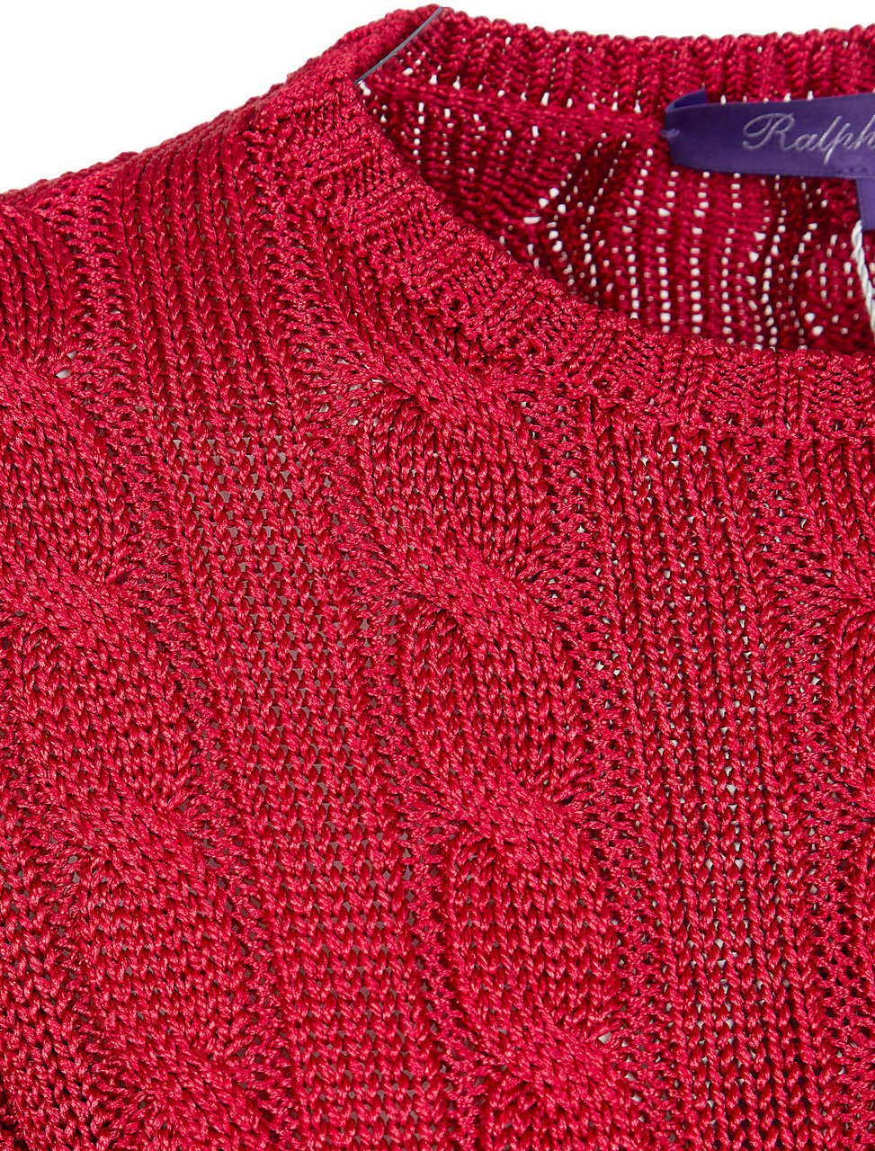 RALPH LAUREN LS CN CABLE-LONG SLEEVE-PULLOVER Rood