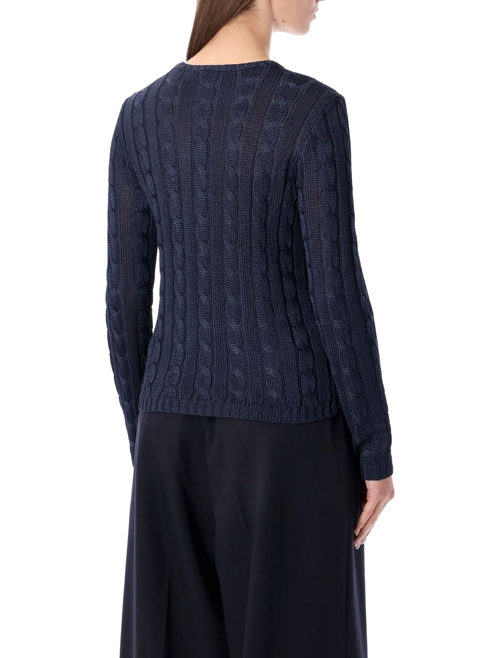 Ralph Lauren Ralph Lauren silk cable-knit sweater Blauw