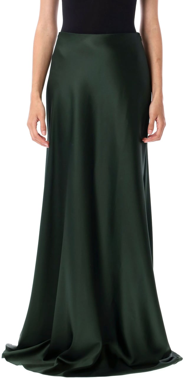 Ralph Lauren Masina Long Silk Skirt Racing Green Groen
