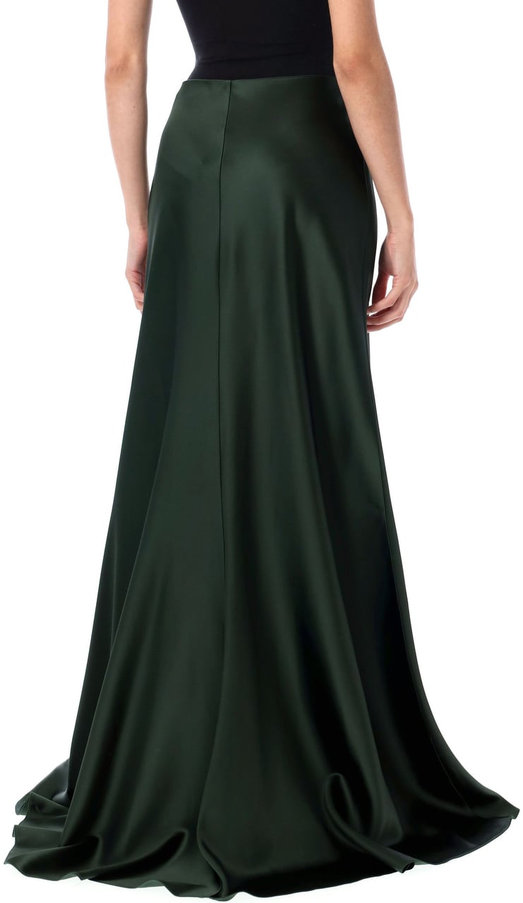 Ralph Lauren Masina Long Silk Skirt Racing Green Groen