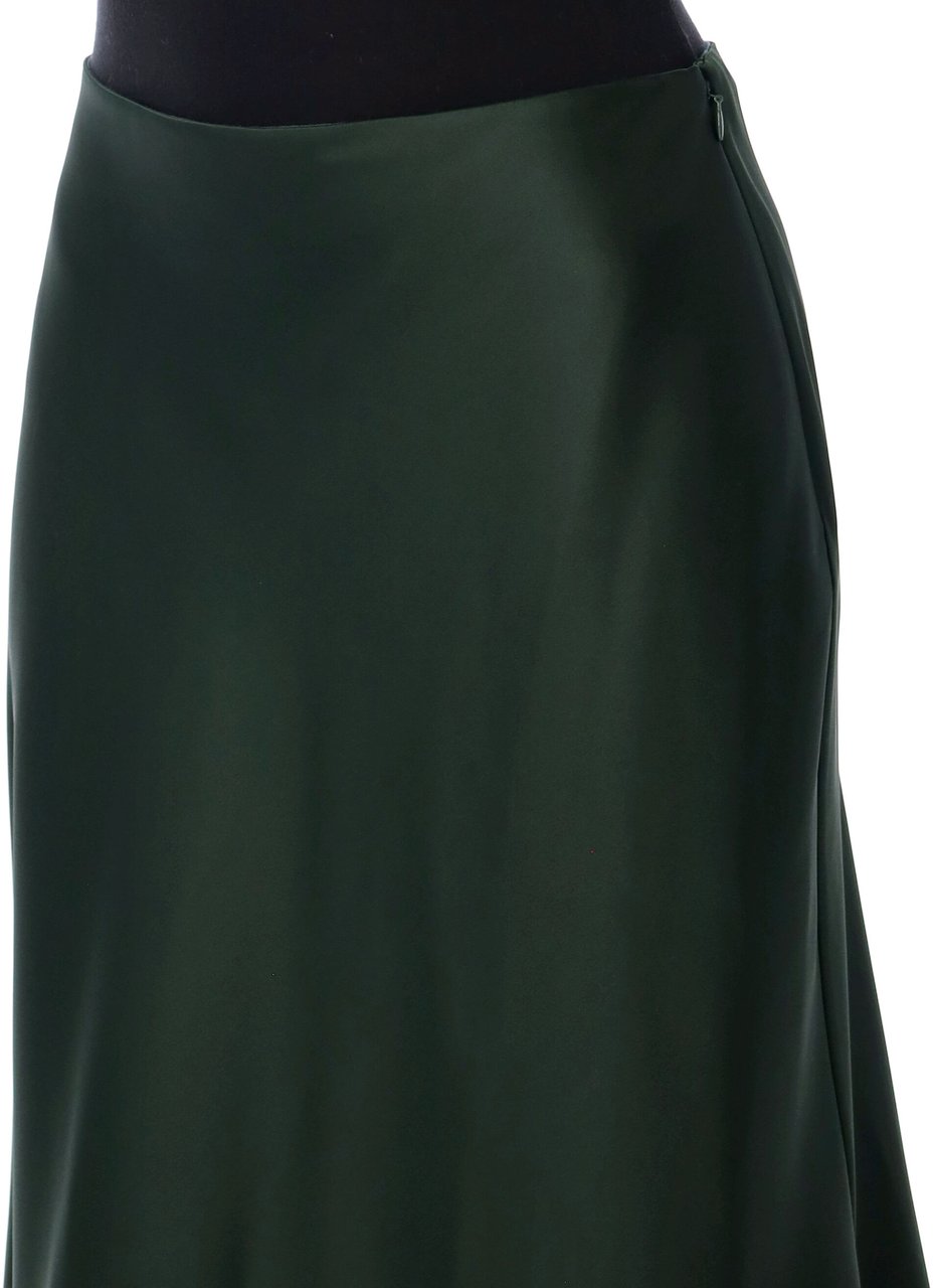 Ralph Lauren Masina Long Silk Skirt Racing Green Groen