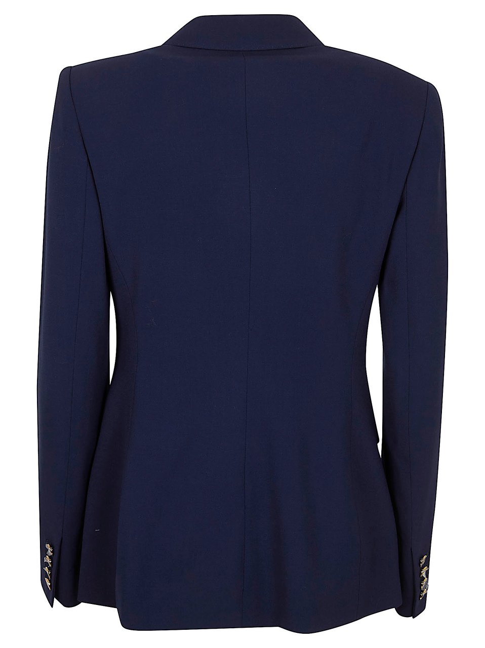 Ralph Lauren Tailored Wool Jacket with Double-Breasted Closure and Peak Lapels Blauw