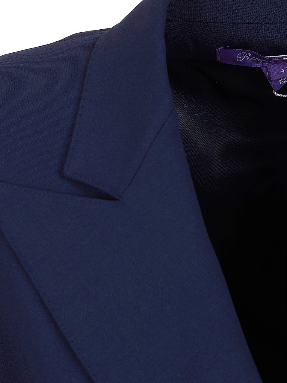 Ralph Lauren Tailored Wool Jacket with Double-Breasted Closure and Peak Lapels Blauw
