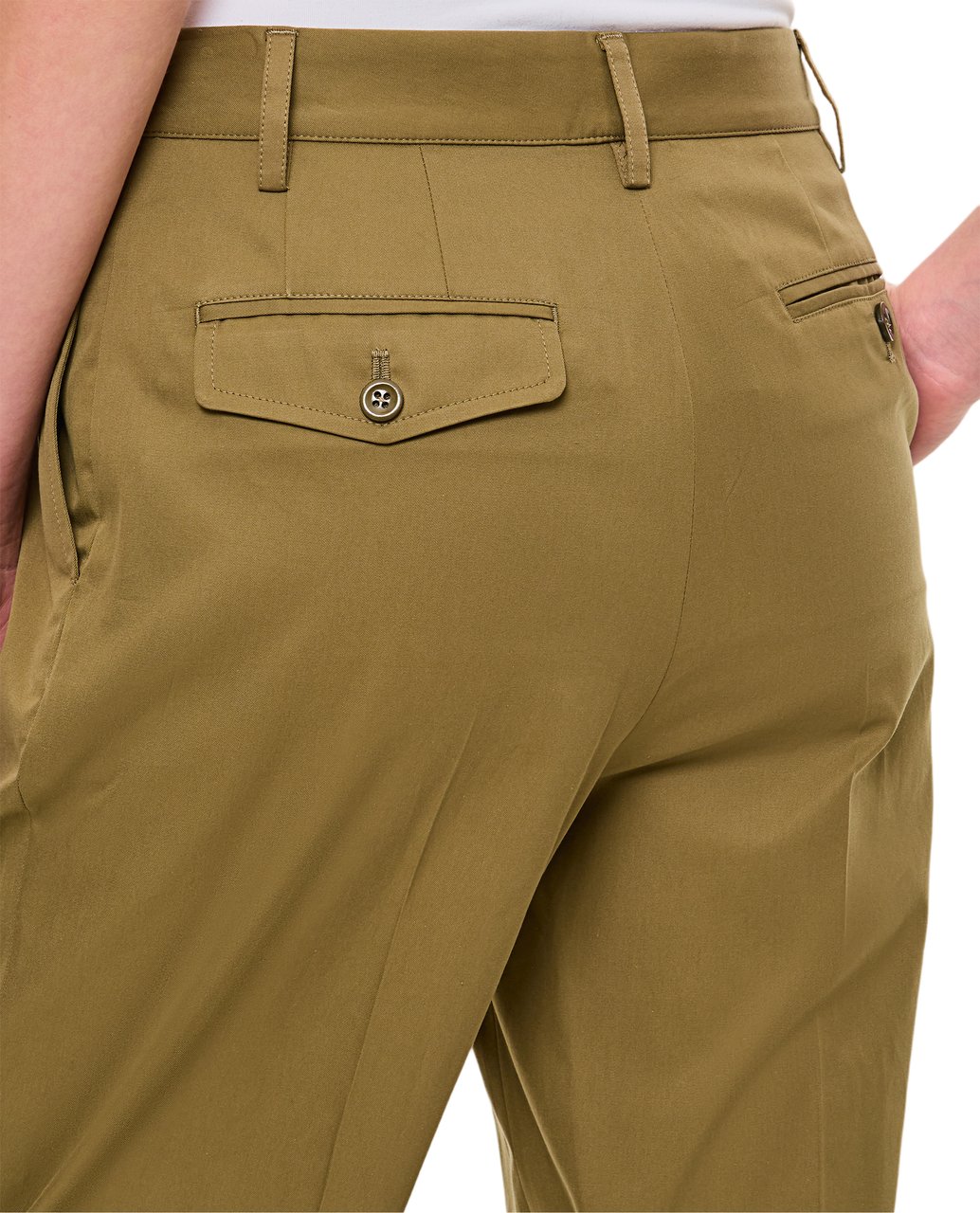 Ralph Lauren Cropped Tailored Chino Pants With Front Pleats And Button Closure Bruin