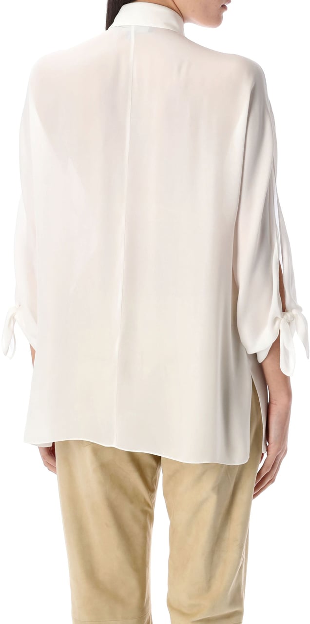 Ralph Lauren Georgette Silk Bianco Wit