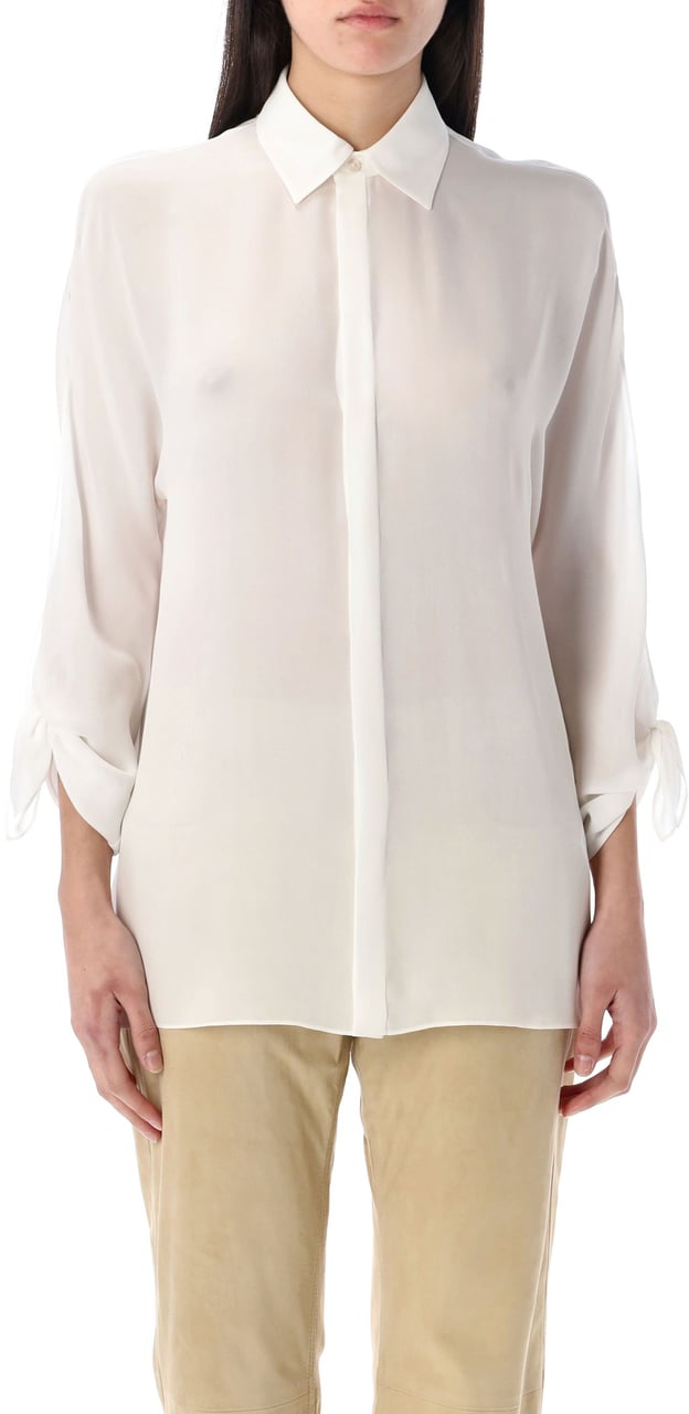 Ralph Lauren Georgette Silk Bianco Wit