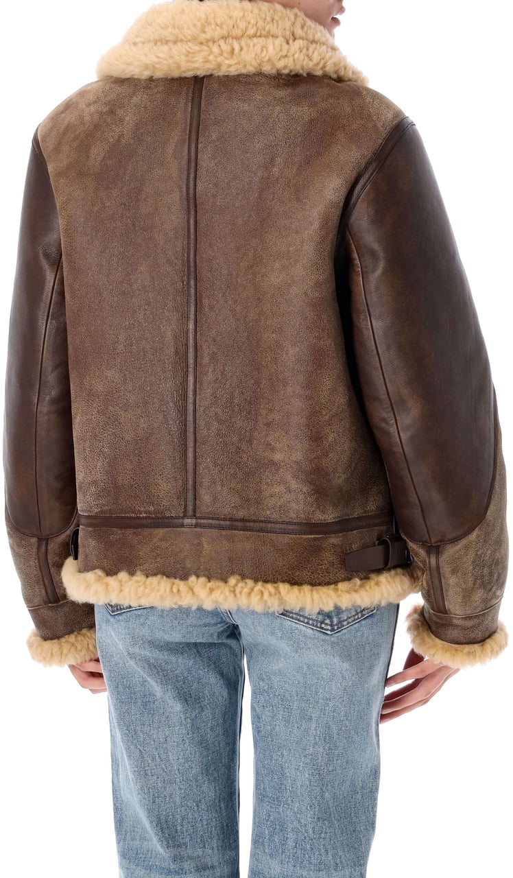 Ralph Lauren Raimond Shearling Aviatori Dark Toffe Cream Bruin