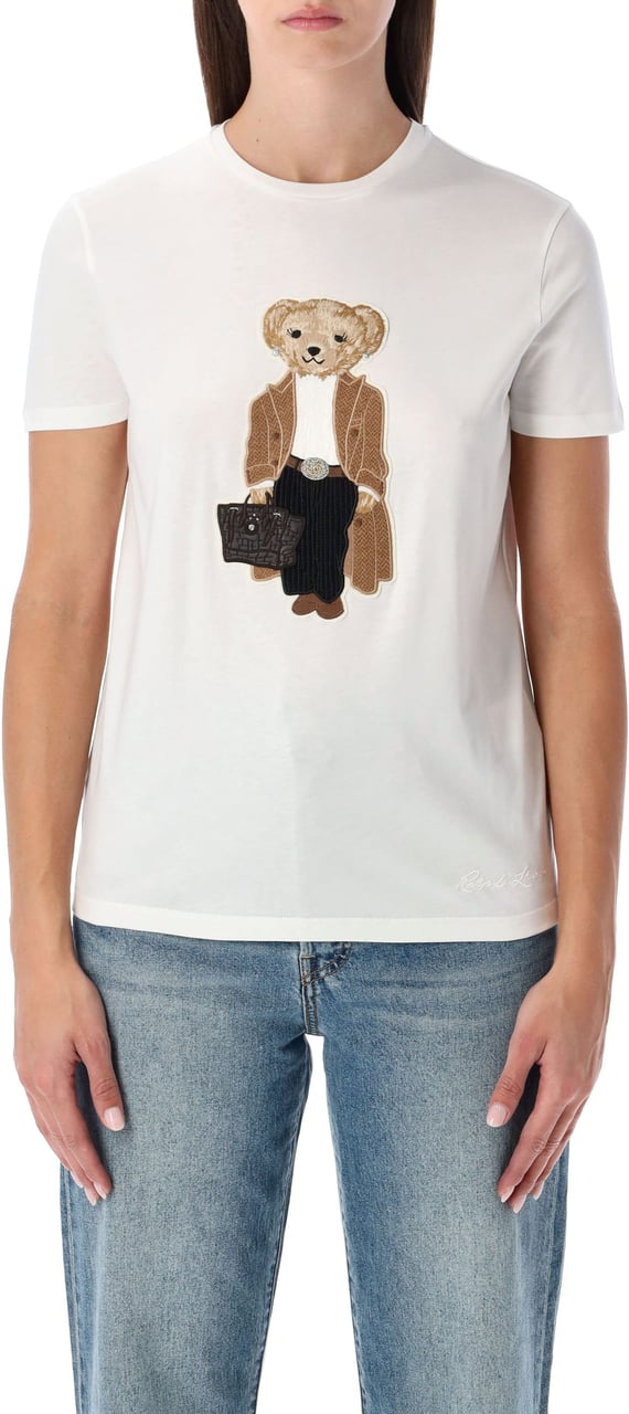 Ralph Lauren Tshirt Bear Bianco Wit
