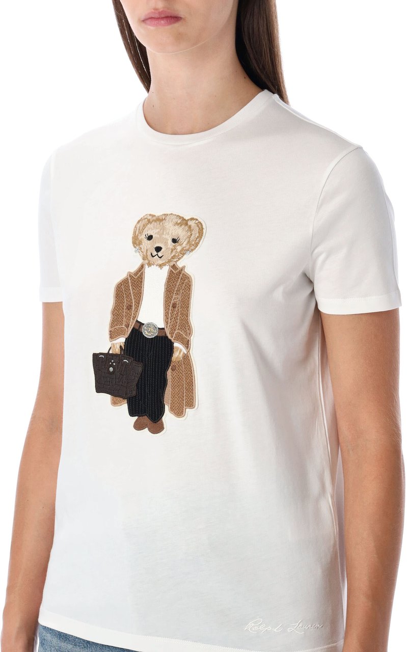 Ralph Lauren Tshirt Bear Bianco Wit