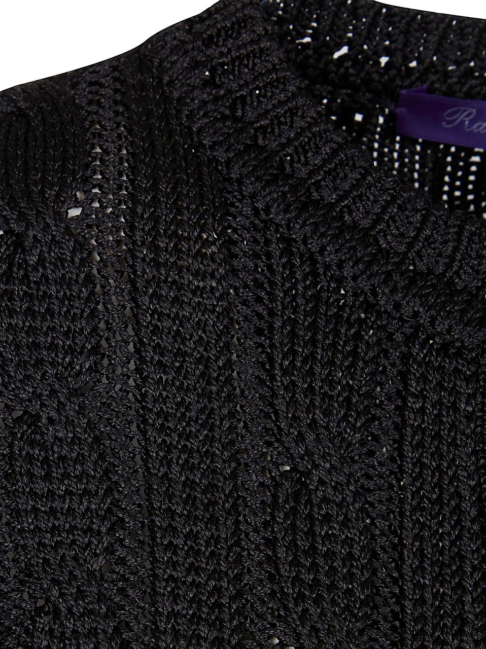 RALPH LAUREN CRP CBL CRD-LONG SLEEVE-CARDIGAN Zwart