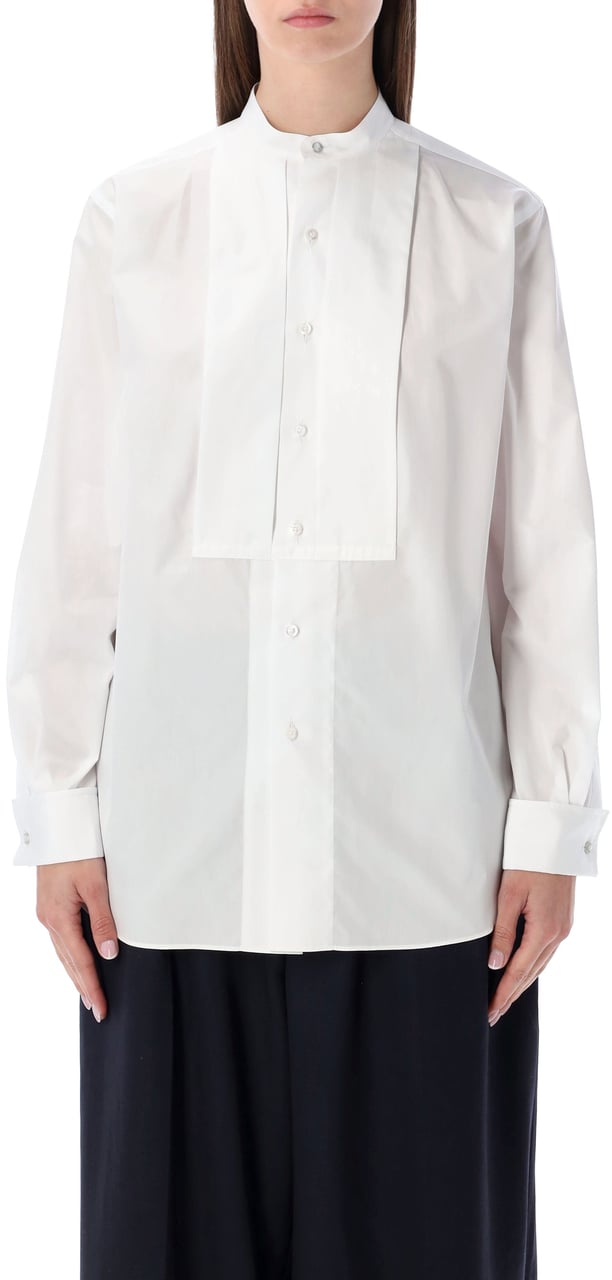 Ralph Lauren Oversized Smoking Shirt Bianco Wit