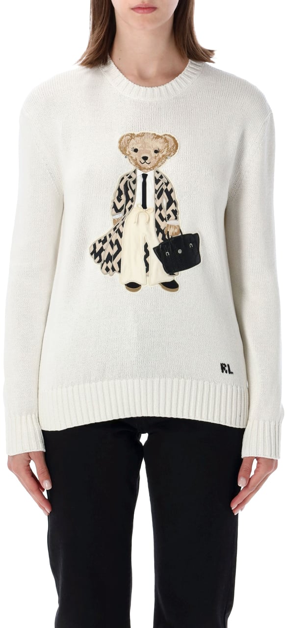 Ralph Lauren Sweater Bear Bianco Wit