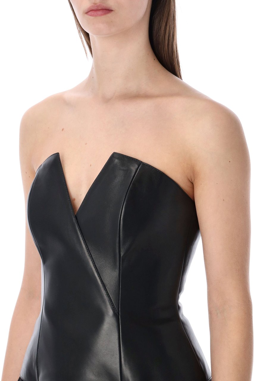 Ralph Lauren Ralph Lauren Harling lambskin bustier Zwart