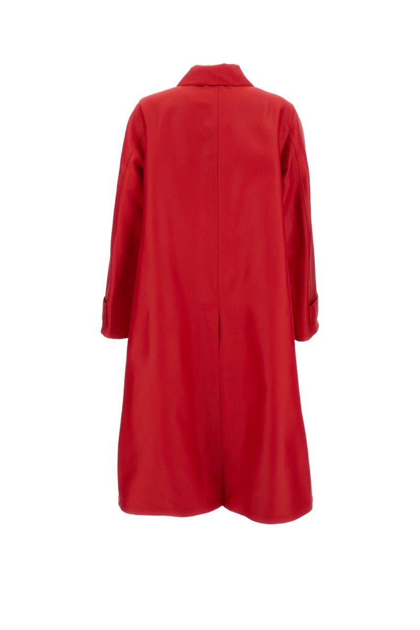 Ralph Lauren Double-Breasted Trench Coat in Premium Silk Blend Rood