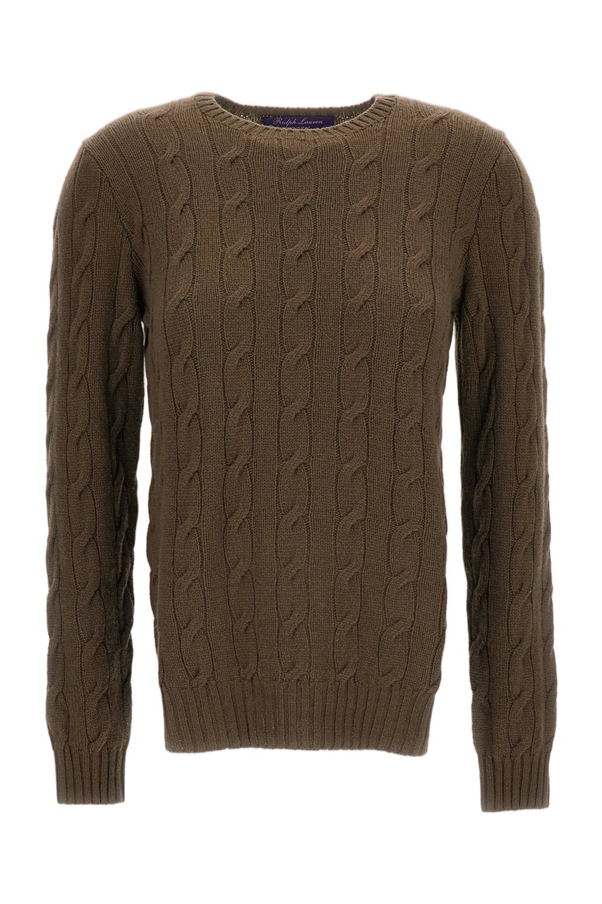 Ralph Lauren Cable-Knit Cashmere Pullover With Ribbed Finishing Bruin