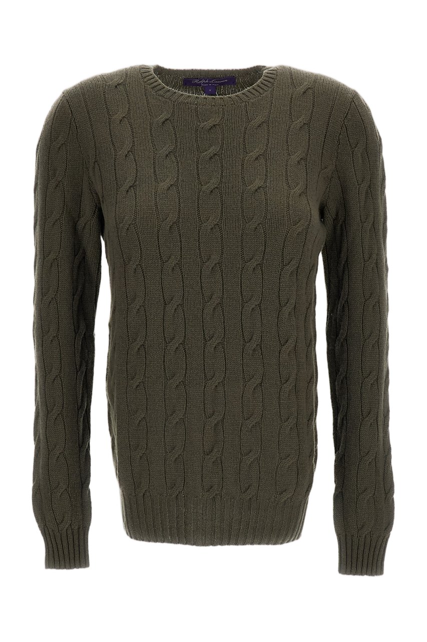Ralph Lauren Cable-Knit Cashmere Pullover With Classic Crew Neckline Groen