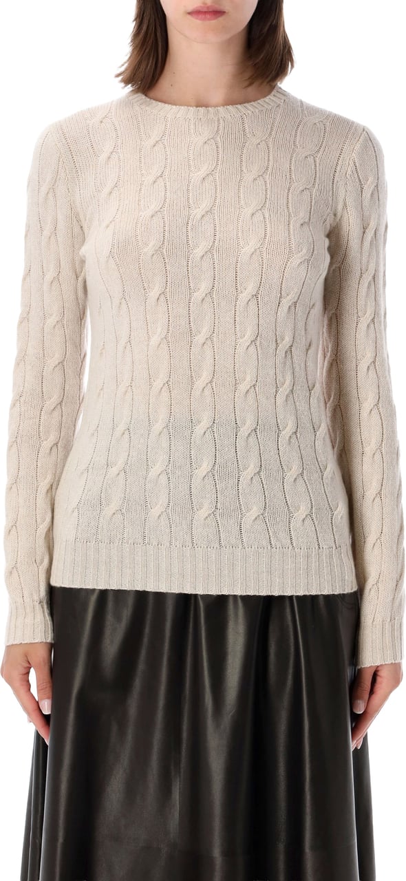 Ralph Lauren Crewneck Cable Sand Melange Wit