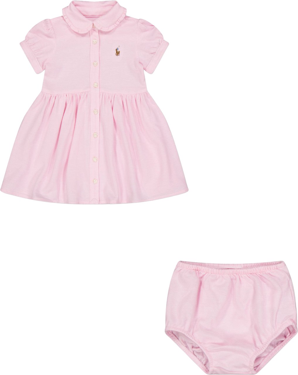 Ralph Lauren Baby Meisjes Jurk In Licht Roze Roze