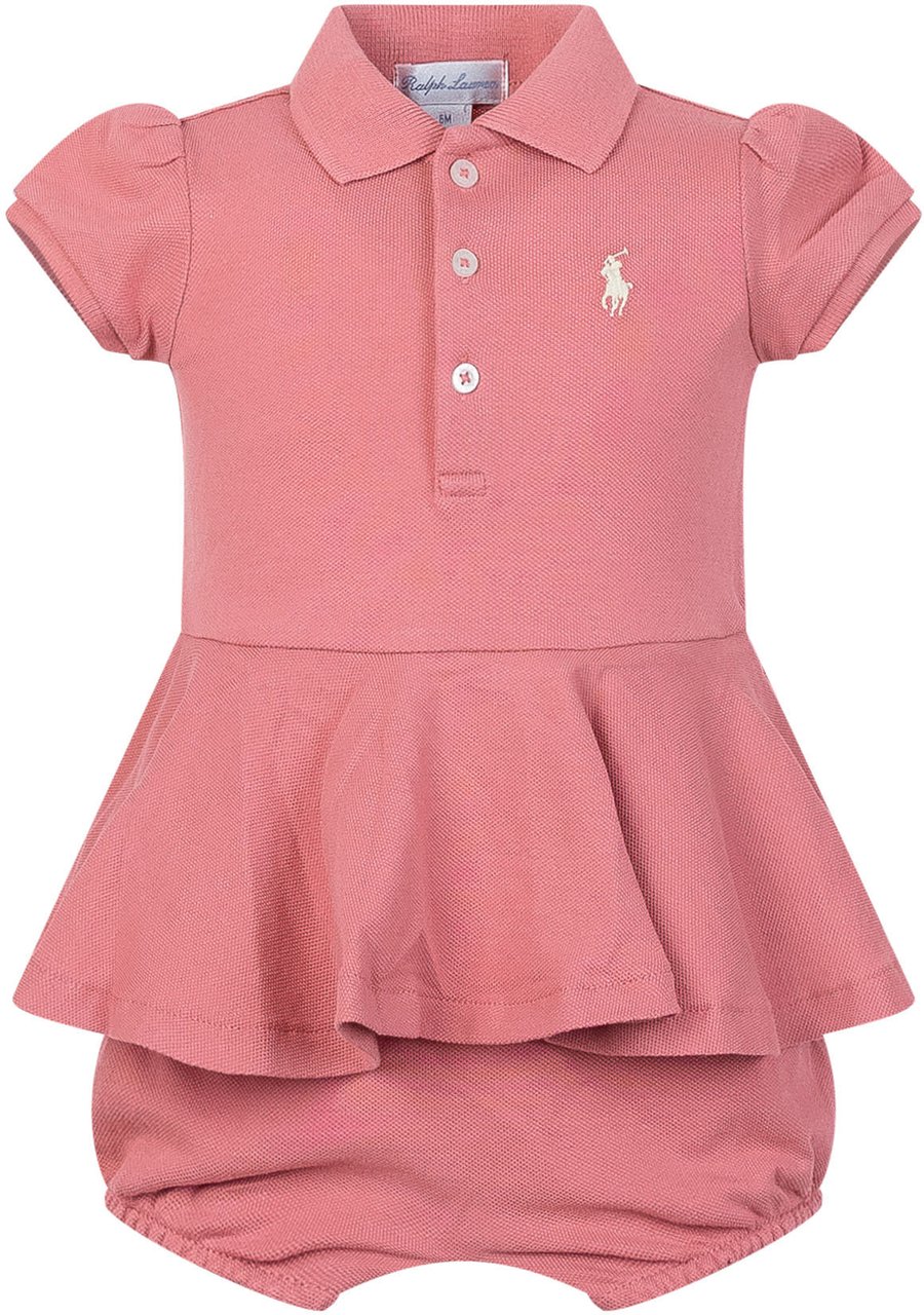 Ralph Lauren Pagliaccetto con Peplo in Piqué Roze