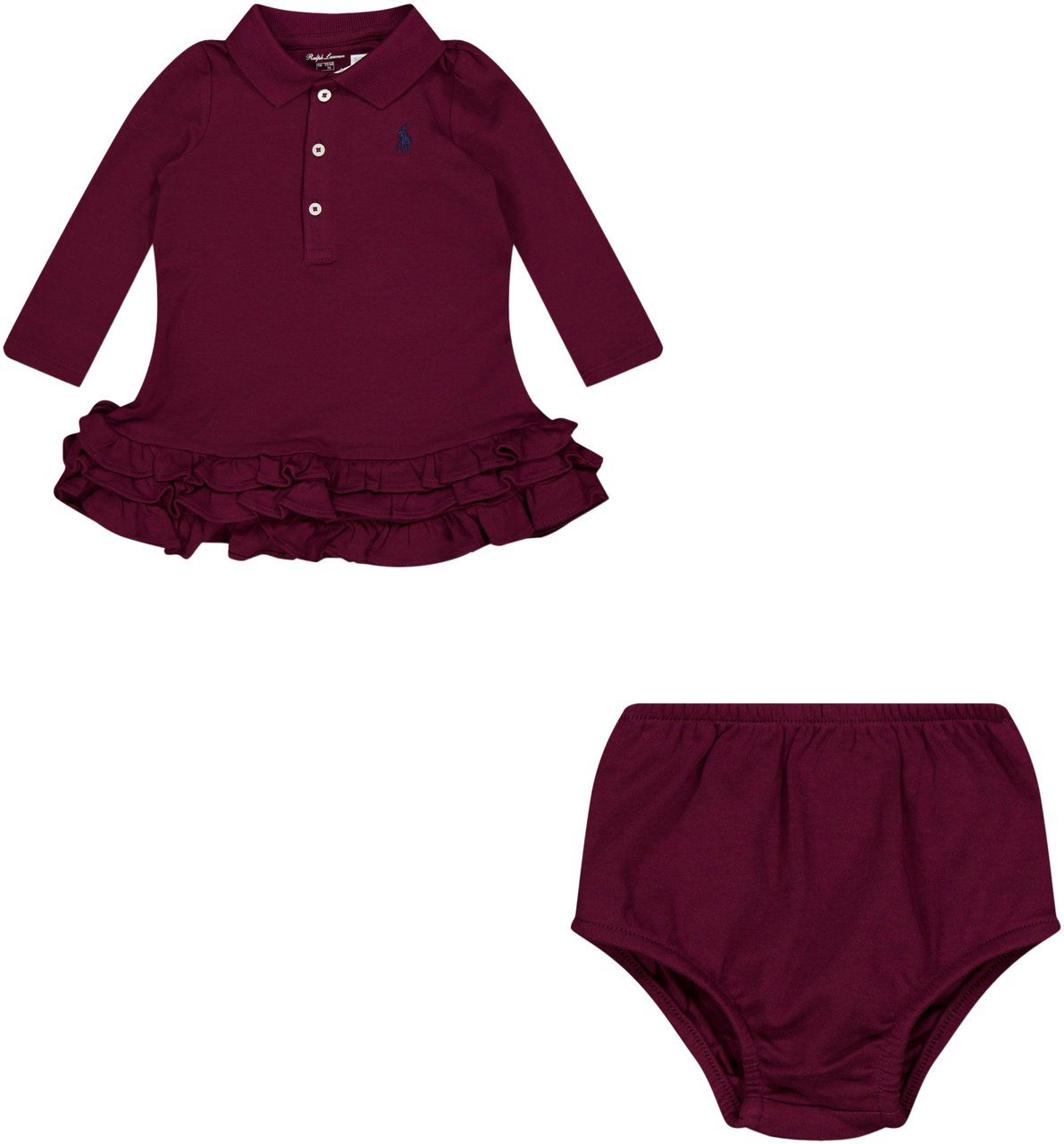 Ralph Lauren Ralph Lauren Baby Meisjes Jurk In Bordeaux Rood