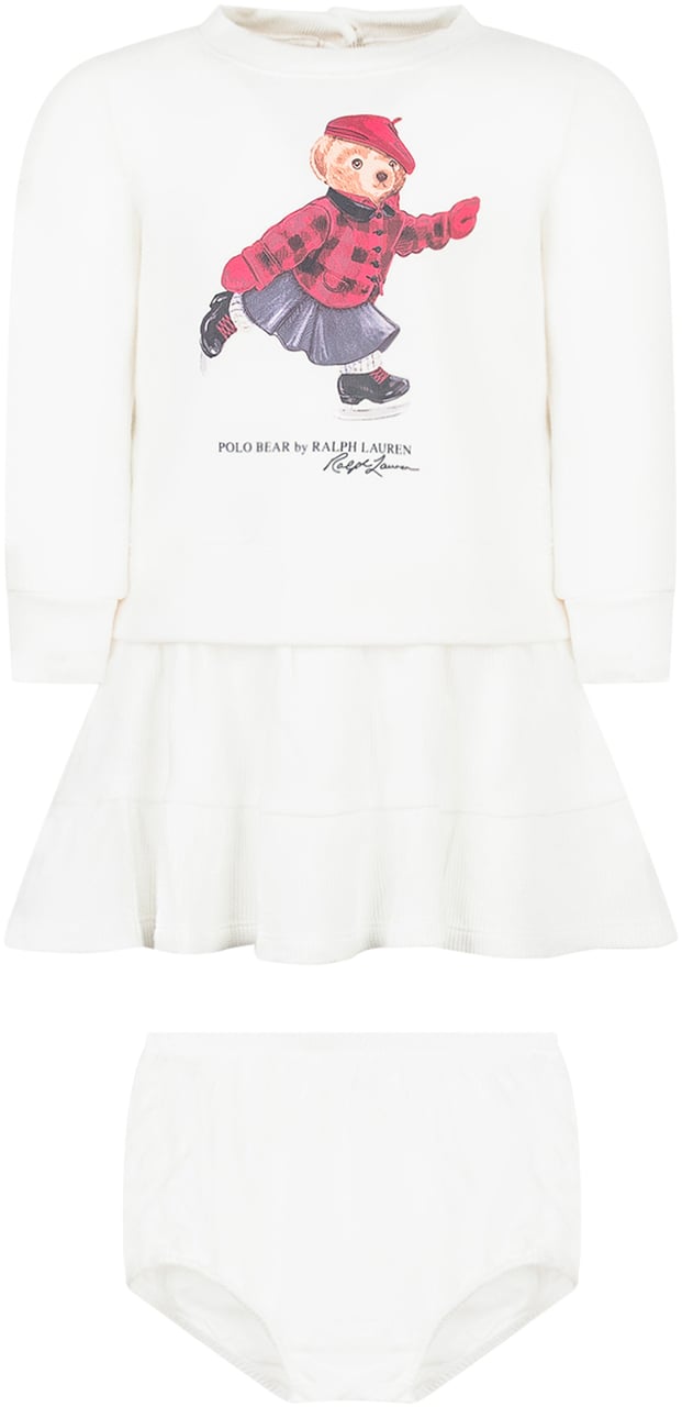 Ralph Lauren Polo Ralph Lauren Kids Abito Bianco con Polo Bear Wit