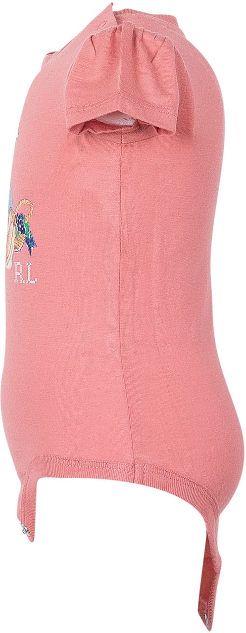 Ralph Lauren Body in Cotone con Stampa Polo Bear Roze