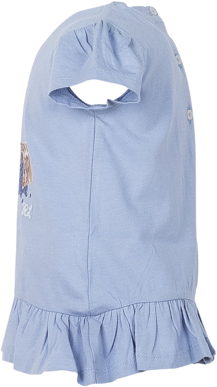 Ralph Lauren Completo Baby con T-shirt e Bloomer a Quadretti Lichtblauw