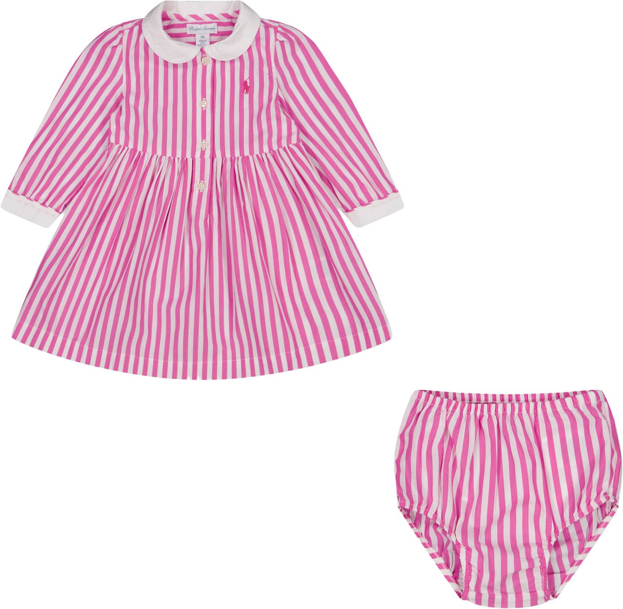 Ralph Lauren Ralph Lauren Baby Meisjes Jurk In Fuchsia Roze