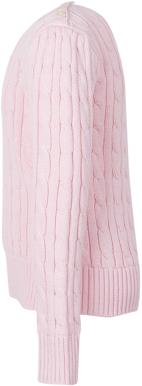 Ralph Lauren Maglione Girocollo a Trecce in Cotone Roze