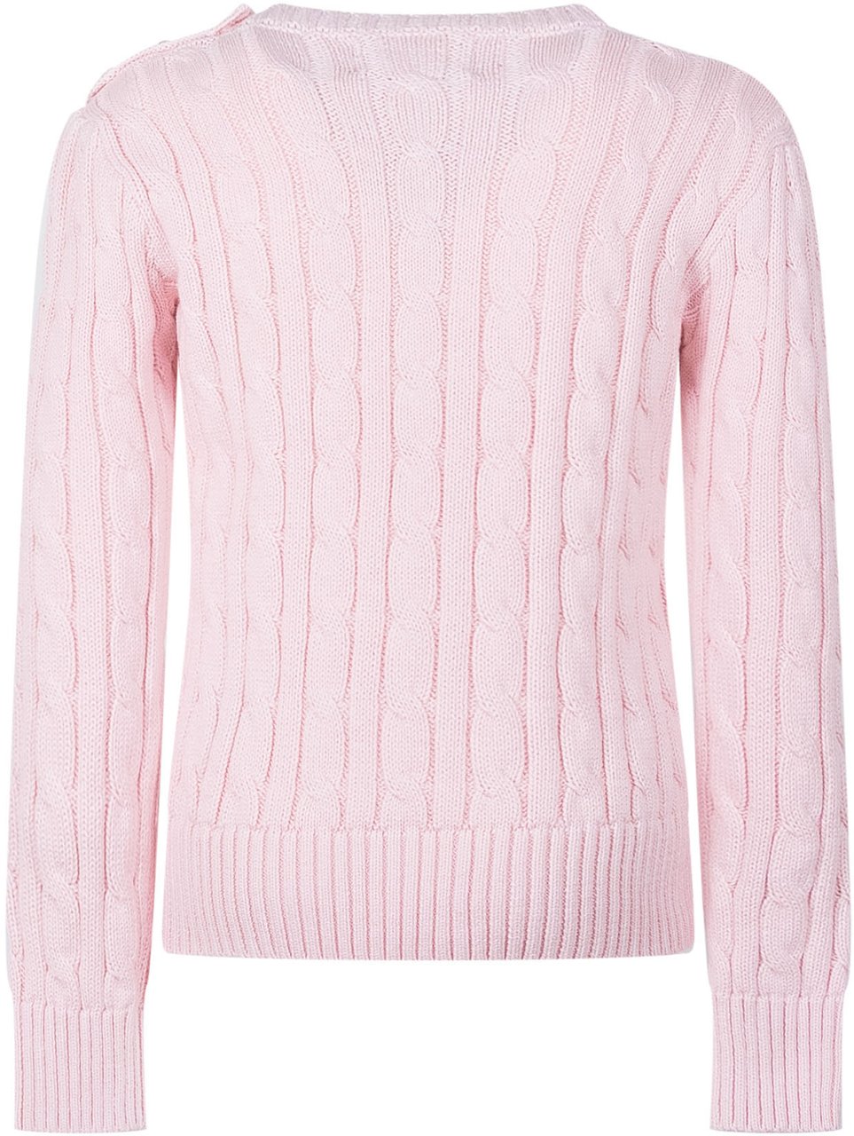 Ralph Lauren Maglione Girocollo a Trecce in Cotone Roze