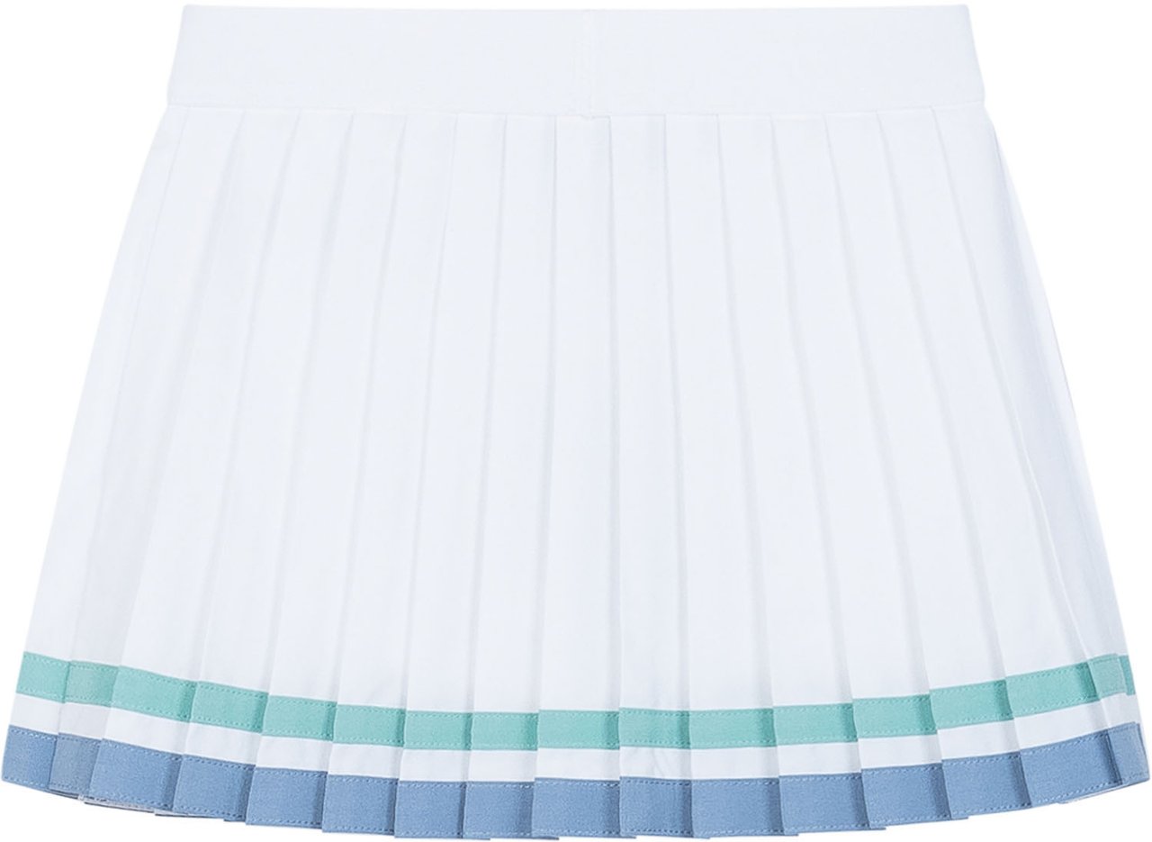 Ralph Lauren Gonna-Pantaloncino Plissettata con Bande a Contrasto Wit