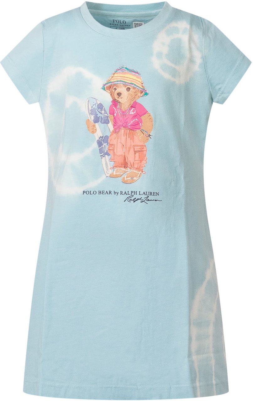 Ralph Lauren Abito T-shirt in Jersey con Stampa Orso Lichtblauw