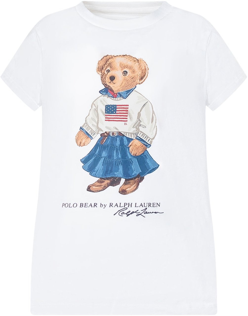 Ralph Lauren T-shirt in Cotone con Stampa Polo Bear Wit