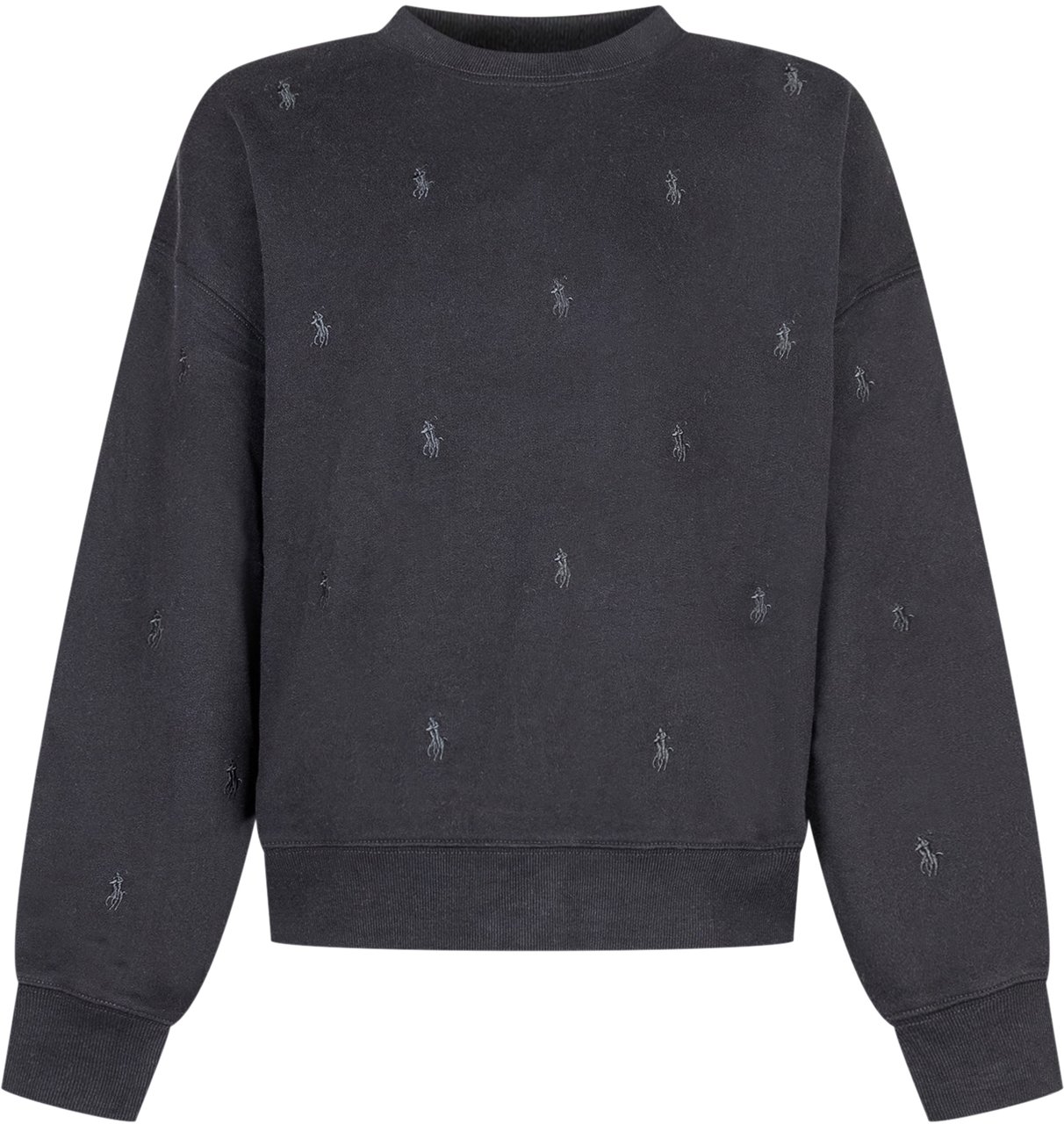 Ralph Lauren Polo Ralph Lauren Kids Felpa Nera con Ricami Logo Zwart