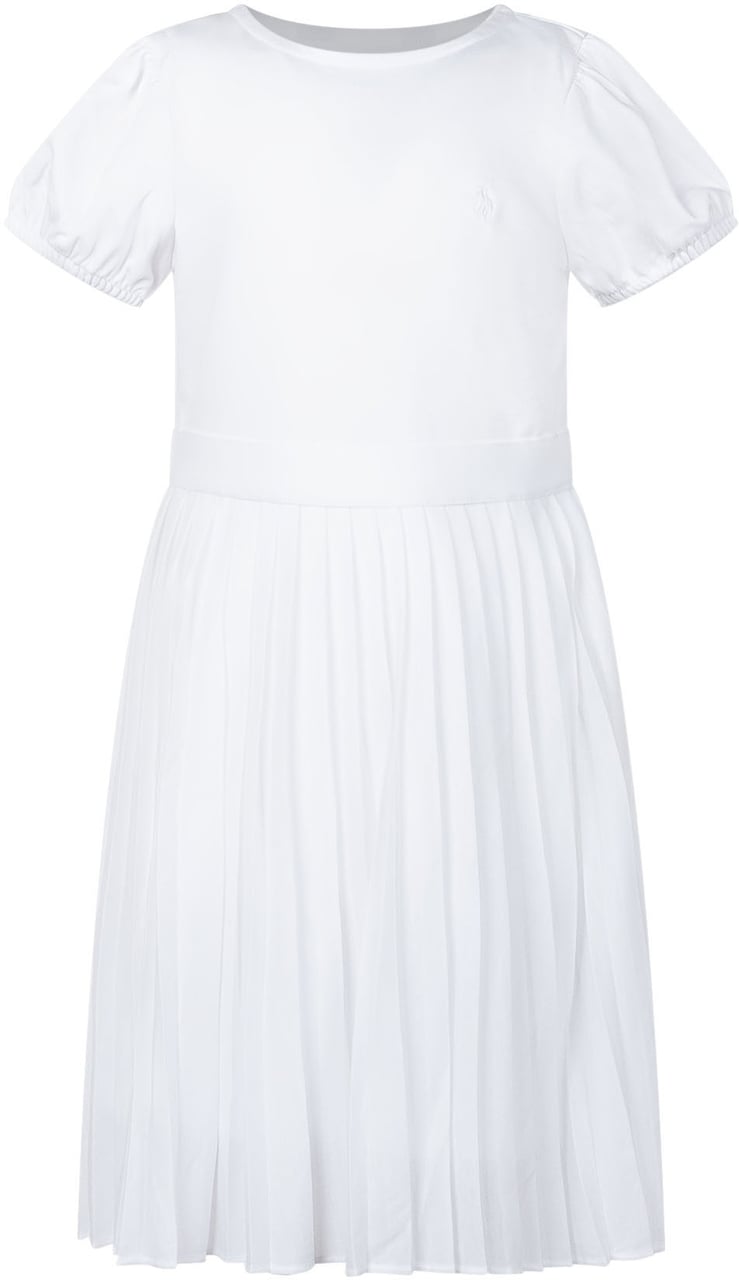 Ralph Lauren Abito A-Line con Gonna Plissettata Wit