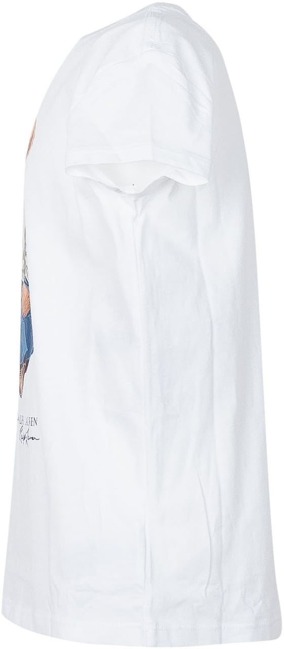 Ralph Lauren T-shirt Polo Bear Stampata Wit