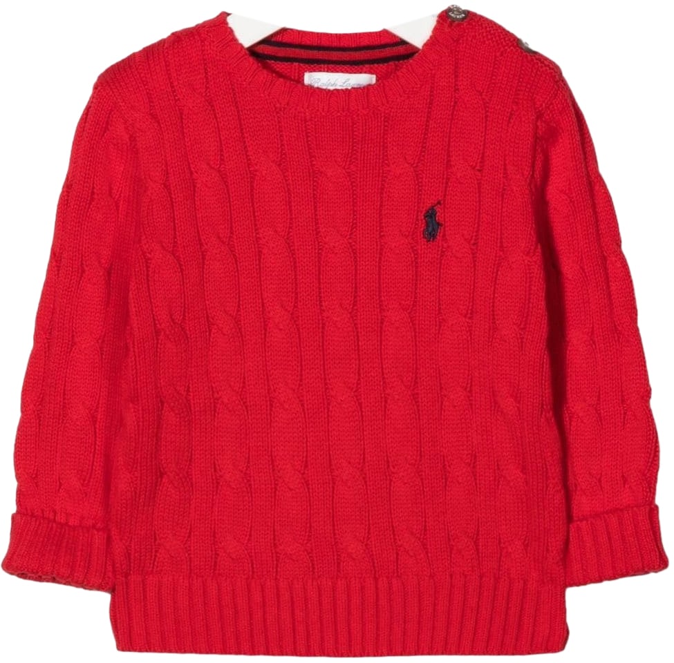 Ralph Lauren ls cable top sweater red Rood
