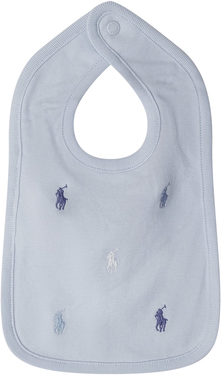 Ralph Lauren Bavaglino in Cotone con Logo Ricamato Lichtblauw