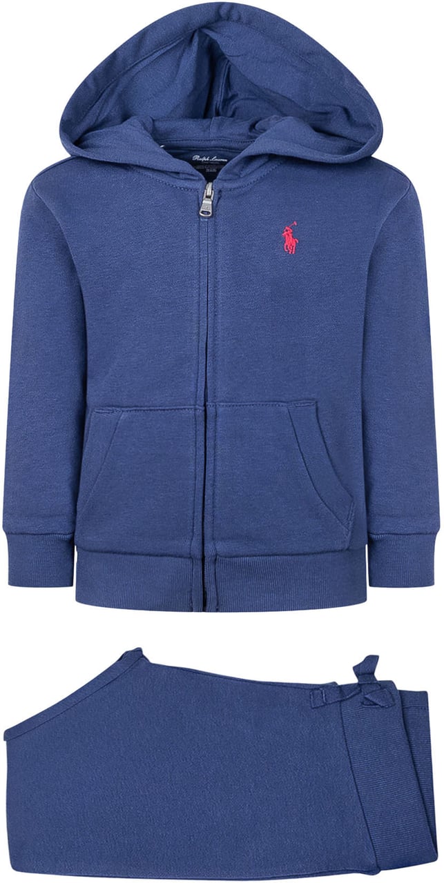 Ralph Lauren Completo Tuta con Felpa con Cappuccio e Pantaloni Blauw