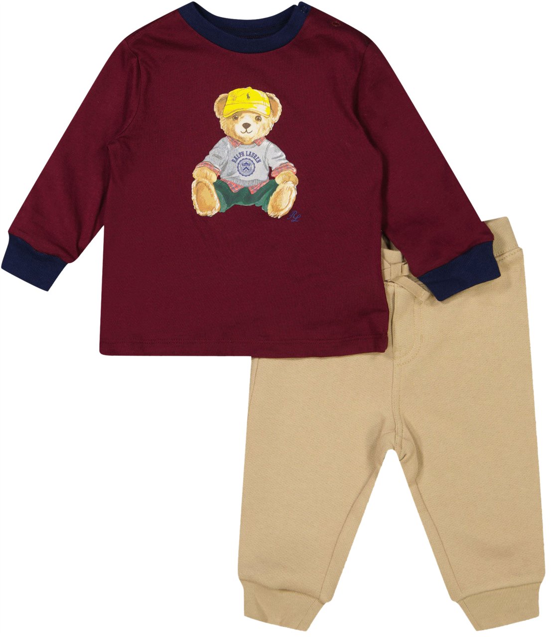 Ralph Lauren Ralph Lauren Baby Jongens Setje In Bordeaux Rood